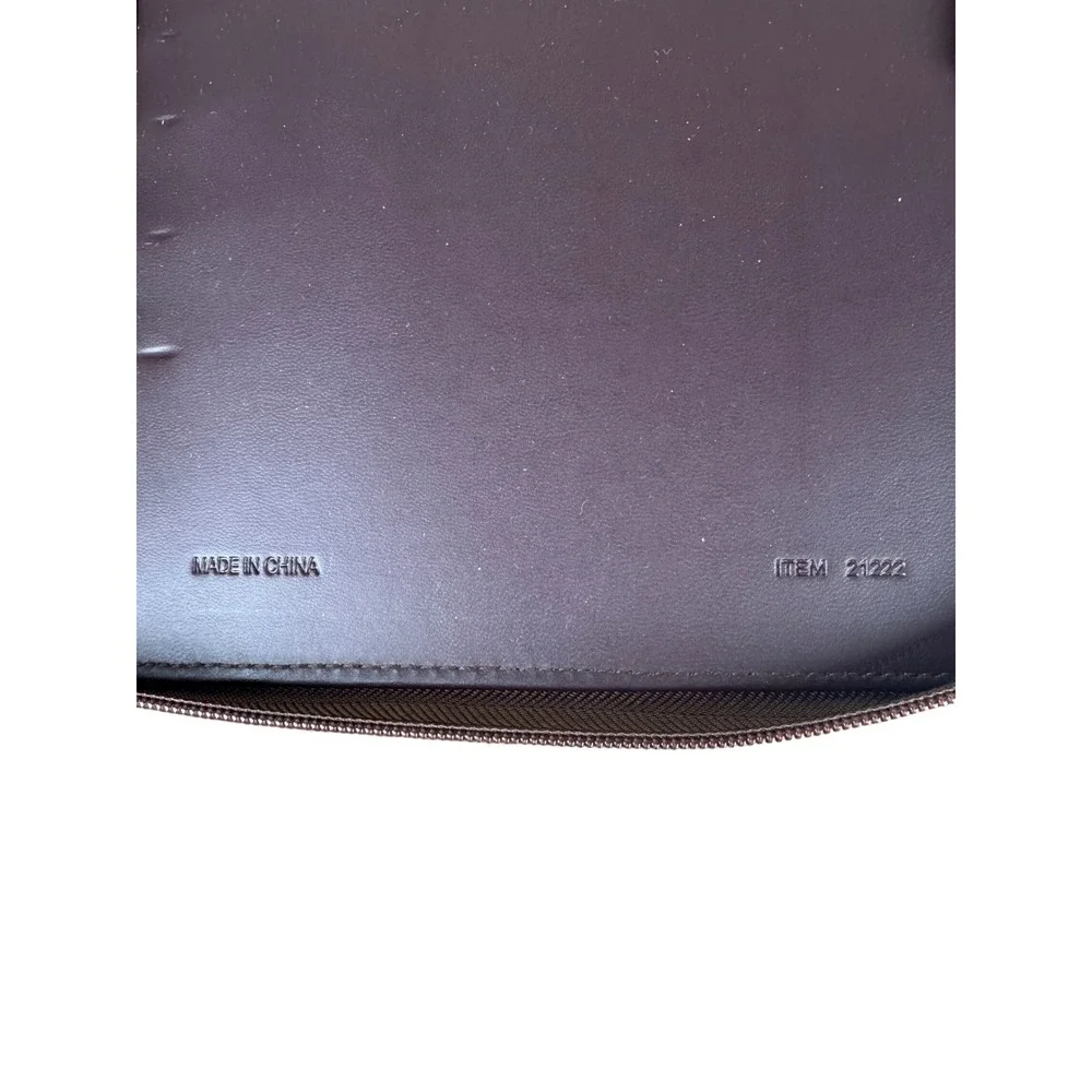 Franklin Covey‎ Brown Leather Zip Around 7 Ring Planner Binder Item 21222